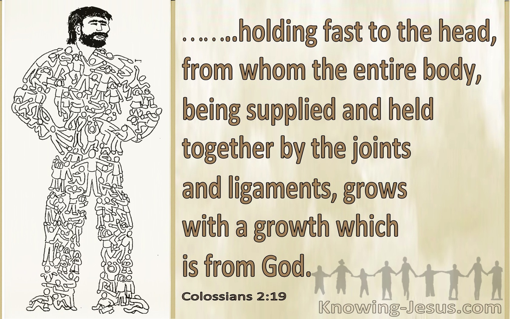 Colossians 2:19 The Body Holds Fast To The Head (beige)